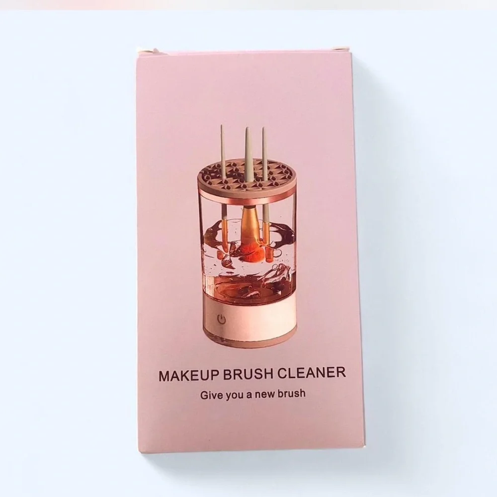 BRAND NEW 2-in-1 Electric Makeup Brush Portable Cleaner Machine And Storage